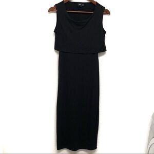 ASOS Black Crop Top Sleeveless with Scoop Back Dress - 2